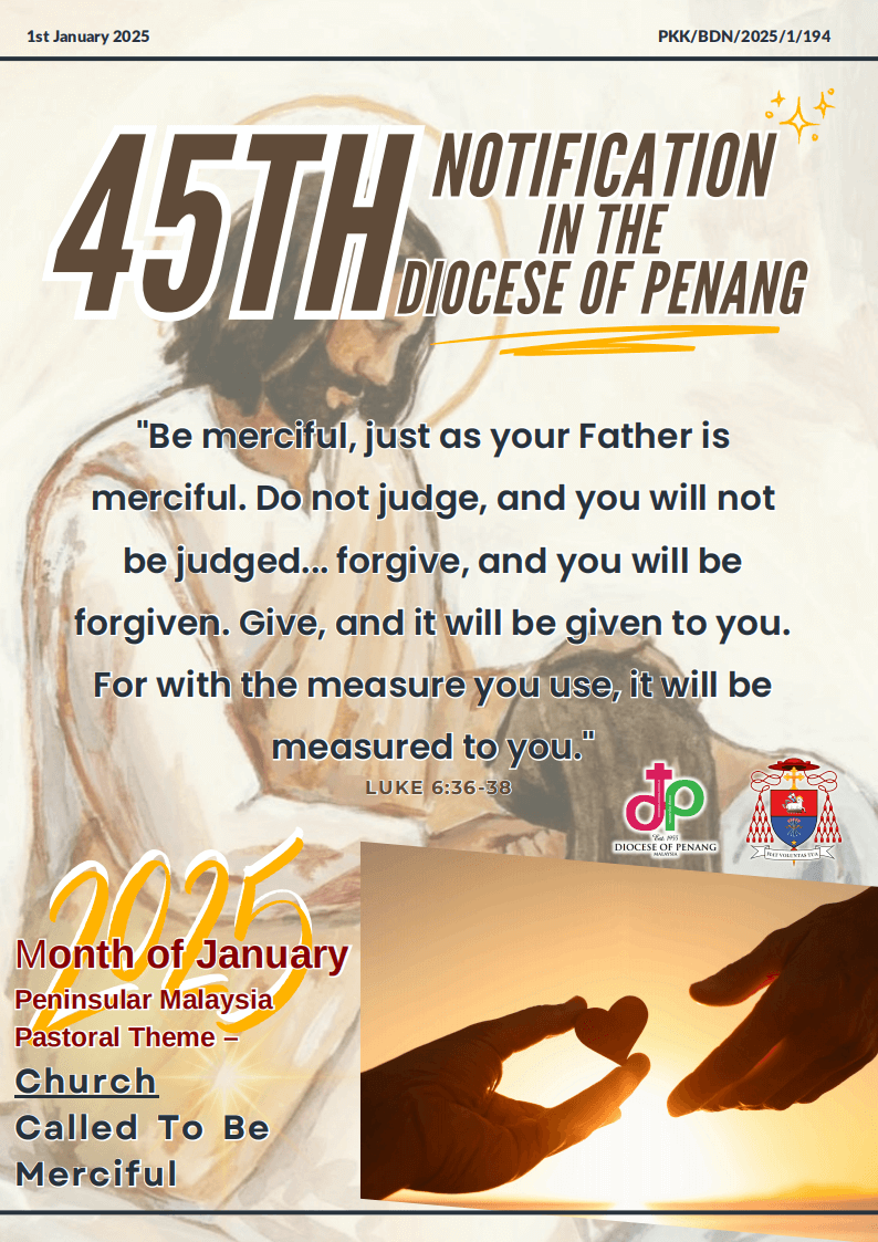 45th Notification in the Diocese of Penang  January 2025